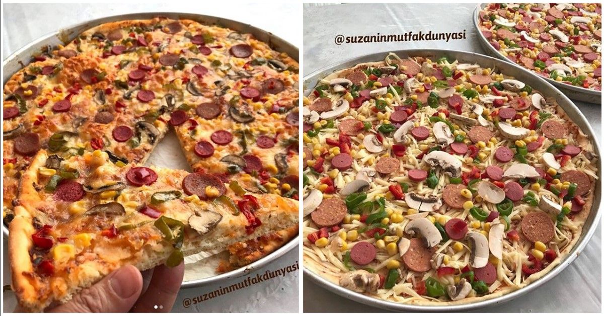 Karışık Pizza Tarifi (Büyük Boy) Sosyal Tarif